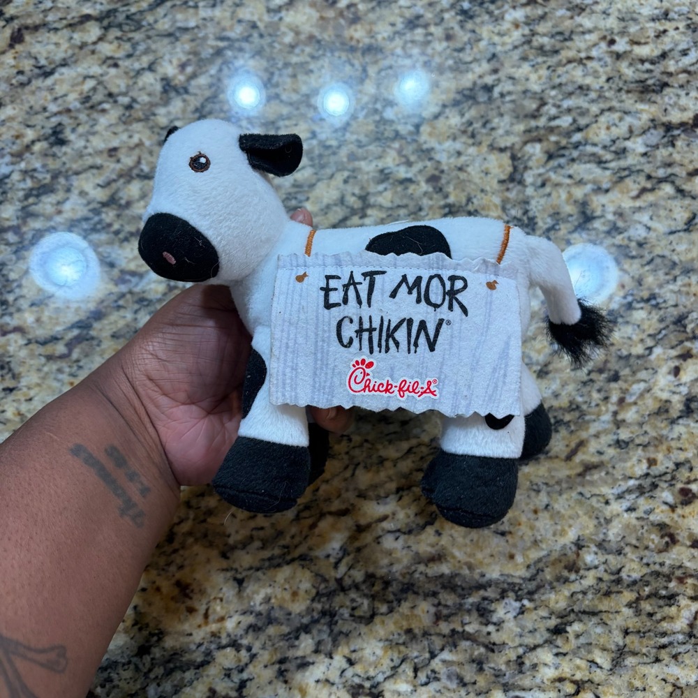Chick-fil-A Eat Mor Chikin Plush Cow Advertising Mascot Black White Small